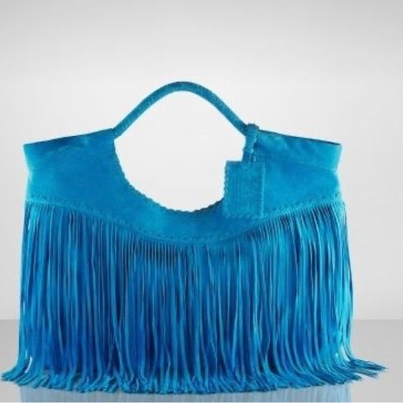Handbags - Brand New Turquoise Fringe Purse Ralph Lauren